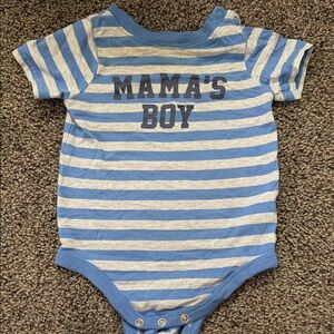 Blue and White Striped Kids One Piece